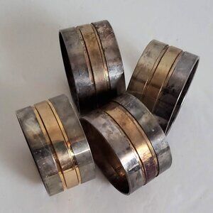 4x Vintage Silverplate Napkin Rings Tealight Candle holders